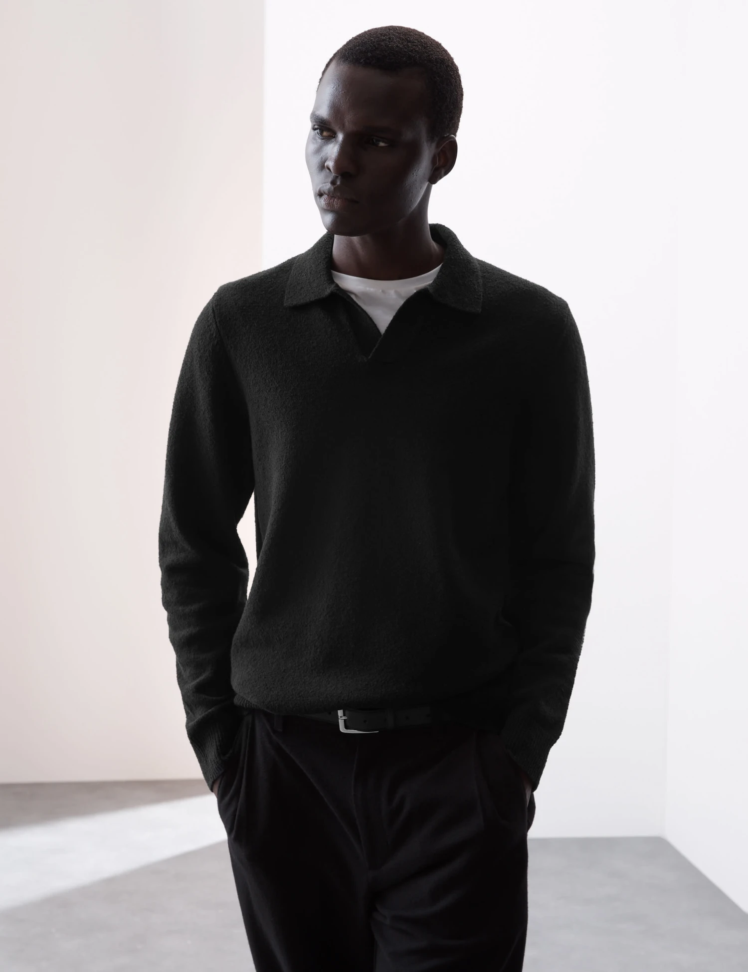 Cotton Rich Open Neck Knitted Polo Shirt 6 Cotton Rich Open Neck Knitted Polo Shirt - Image 6