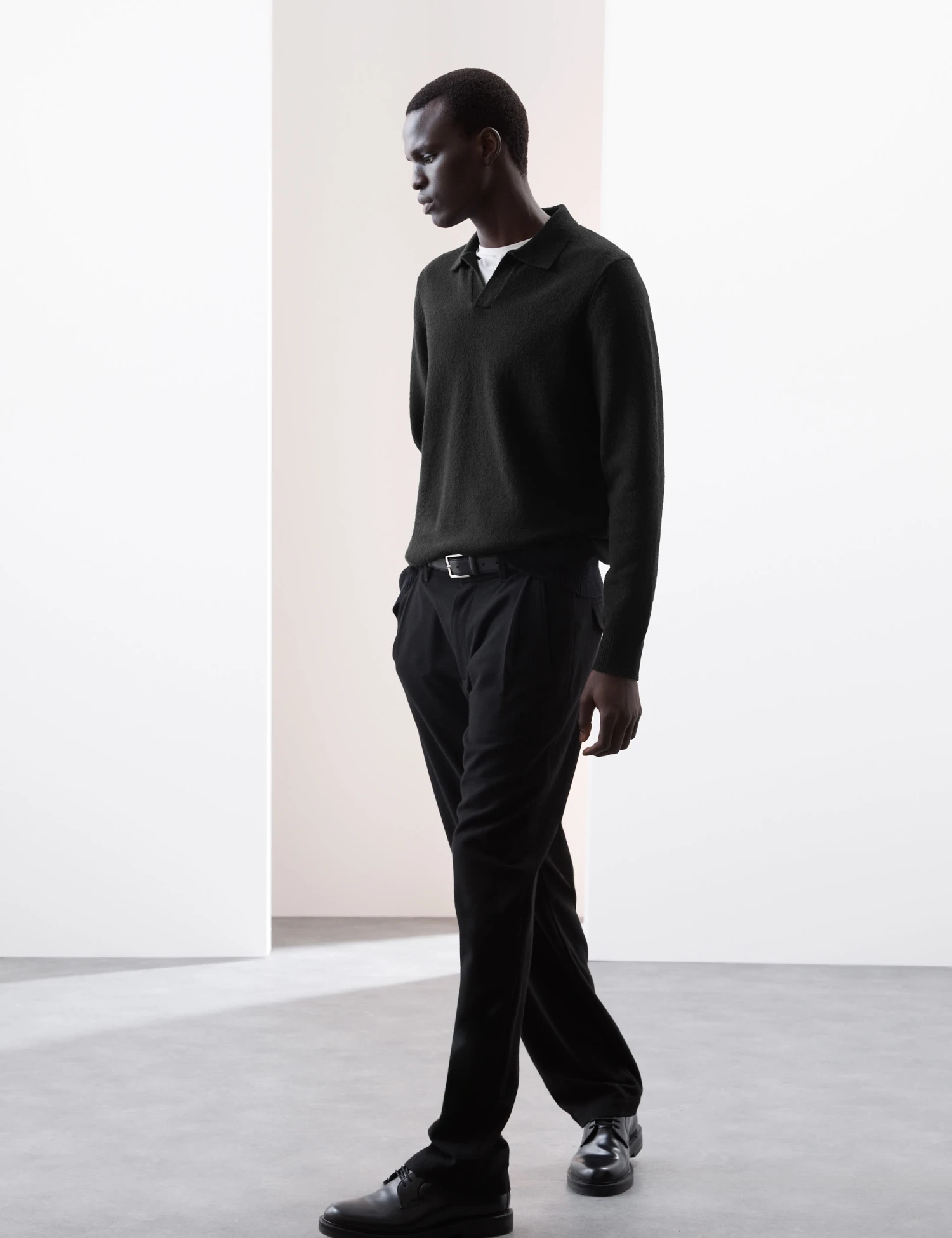 Cotton Rich Open Neck Knitted Polo Shirt 1 Cotton Rich Open Neck Knitted Polo Shirt