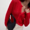 Cotton Rich Open Stitch Cropped Cardigan