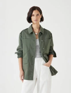 Cotton Rich Oversized Utility Jacket -Marksandspencer Sale Store Cotton Rich Oversized Utility Jacket 5