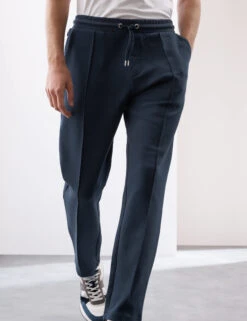 Cotton Rich Pintuck Straight Leg Joggers