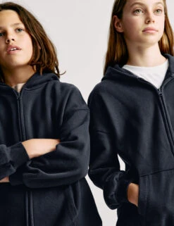 Cotton Rich Plain Hoodie (6-16 Yrs) -Marksandspencer Sale Store Cotton Rich Plain Hoodie 6 16 Yrs 1 2