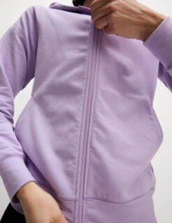 Cotton Rich Relaxed Zip Up Hoodie -Marksandspencer Sale Store Cotton Rich Relaxed Zip Up Hoodie 4