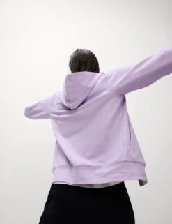 Cotton Rich Relaxed Zip Up Hoodie -Marksandspencer Sale Store Cotton Rich Relaxed Zip Up Hoodie 5