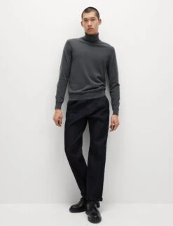 Cotton Rich Roll Neck Jumper With Wool -Marksandspencer Sale Store Cotton Rich Roll Neck Jumper with Wool 2