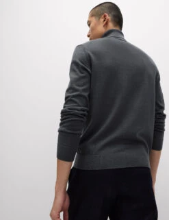 Cotton Rich Roll Neck Jumper With Wool -Marksandspencer Sale Store Cotton Rich Roll Neck Jumper with Wool 4