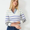 Cotton Rich Striped Cable Knit V-Neck Jumper 16 Cotton Rich Striped Cable Knit V-Neck Jumper -Marksandspencer Sale Store Cotton Rich Striped Cable Knit V Neck Jumper