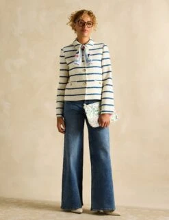 Joules Cotton Rich Striped Collared Jacket