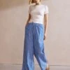 Cotton Rich Striped Drawstring Trousers