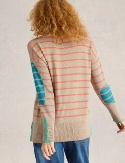 WHITE STUFF Cotton Rich Striped Heart Jumper -Marksandspencer Sale Store Cotton Rich Striped Heart Jumper 3