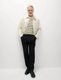 Cotton Rich Striped Knitted T-Shirt -Marksandspencer Sale Store Cotton Rich Striped Knitted T Shirt 2