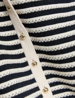 Cotton Rich Striped Knitted Waistcoat -Marksandspencer Sale Store Cotton Rich Striped Knitted Waistcoat 7