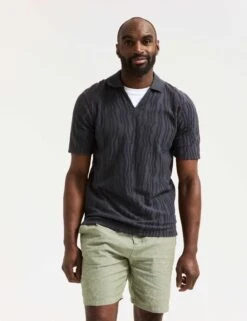 Scotch & Soda Cotton Rich Textured Jacquard Polo Shirt