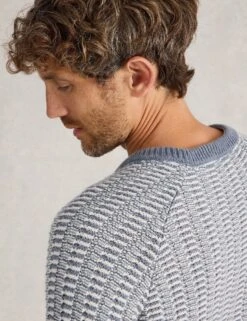 WHITE STUFF Cotton Rich Textured Jumper With Merino Wool -Marksandspencer Sale Store Cotton Rich Textured Jumper With Merino Wool 4