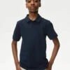 Cotton Rich Textured Polo Shirt (6-16 Yrs) -Marksandspencer Sale Store Cotton Rich Textured Polo Shirt 6 16 Yrs