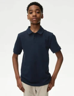 Cotton Rich Textured Polo Shirt (6-16 Yrs)