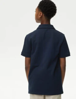 Cotton Rich Textured Polo Shirt (6-16 Yrs) -Marksandspencer Sale Store Cotton Rich Textured Polo Shirt 6 16 Yrs 1 3