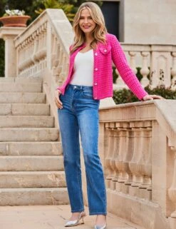 Cotton Rich Waffle Knit Sparkly Cardigan