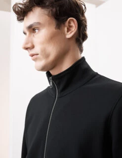 Cotton Rich Zip Up Funnel Neck Jacket -Marksandspencer Sale Store Cotton Rich Zip Up Funnel Neck Jacket 2
