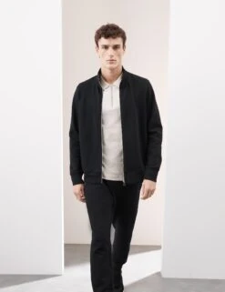 Cotton Rich Zip Up Funnel Neck Jacket -Marksandspencer Sale Store Cotton Rich Zip Up Funnel Neck Jacket 3