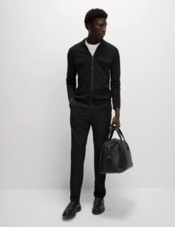 Cotton Rich Zip Up Knitted Jacket