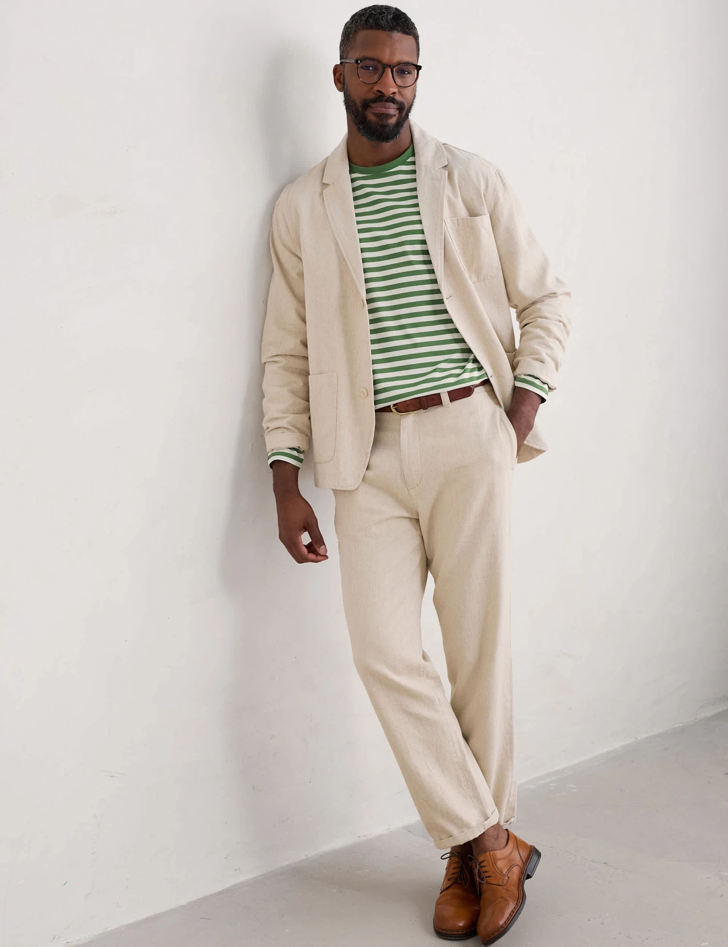 Cotton And Linen Blend Blazer 3 Cotton And Linen Blend Blazer - Image 3