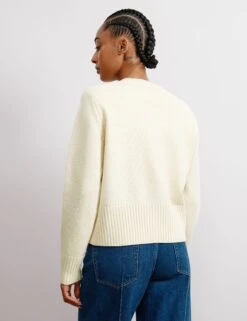 Crew Neck Button Through Cardigan With Wool 14 Crew Neck Button Through Cardigan With Wool -Marksandspencer Sale Store Crew Neck Button Through Cardigan with Wool 2