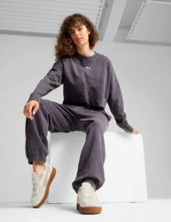 Puma Dare To Relaxed Pure Cotton Crop Sweatshirt -Marksandspencer Sale Store Dare To Relaxed Pure Cotton Crop Sweatshirt 3