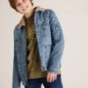 No Brand Denim Borg Lined Jacket (6-16 Yrs) -Marksandspencer Sale Store Denim Borg Lined Jacket 6 16 Yrs