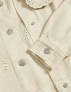 Denim Embroidered Shacket (2-8 Yrs) -Marksandspencer Sale Store Denim Embroidered Shacket 2 8 Yrs 1 3