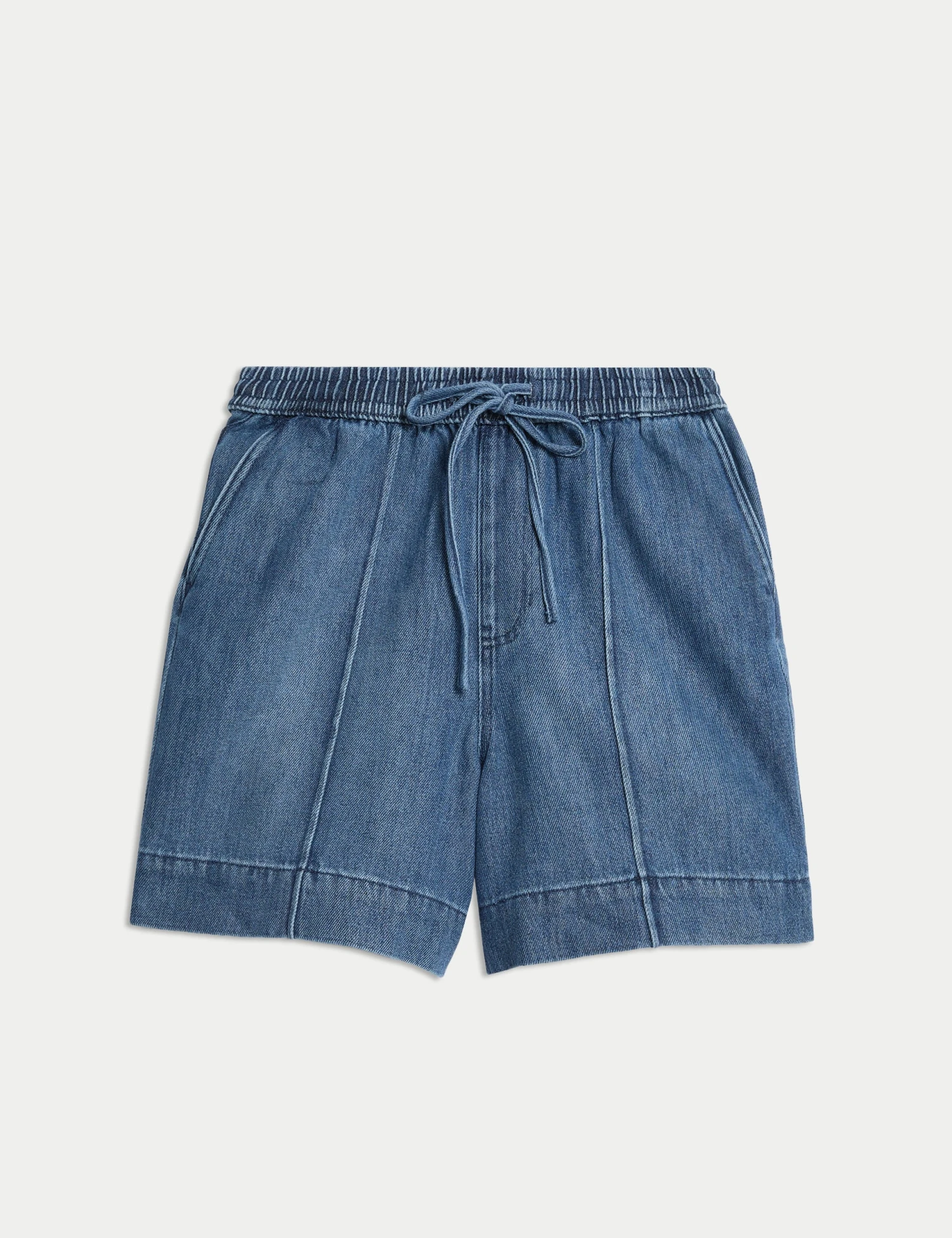 Denim High Waisted Seam Detail Shorts 2 Denim High Waisted Seam Detail Shorts - Image 2