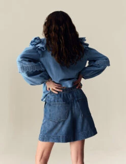 Denim High Waisted Seam Detail Shorts 17 Denim High Waisted Seam Detail Shorts -Marksandspencer Sale Store Denim High Waisted Seam Detail Shorts 4