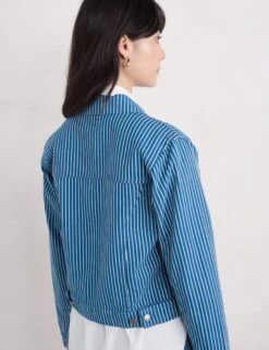Denim Striped Jacket 11 Denim Striped Jacket -Marksandspencer Sale Store Denim Striped Jacket 3