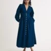Denim V-Neck Midaxi Tea Dress