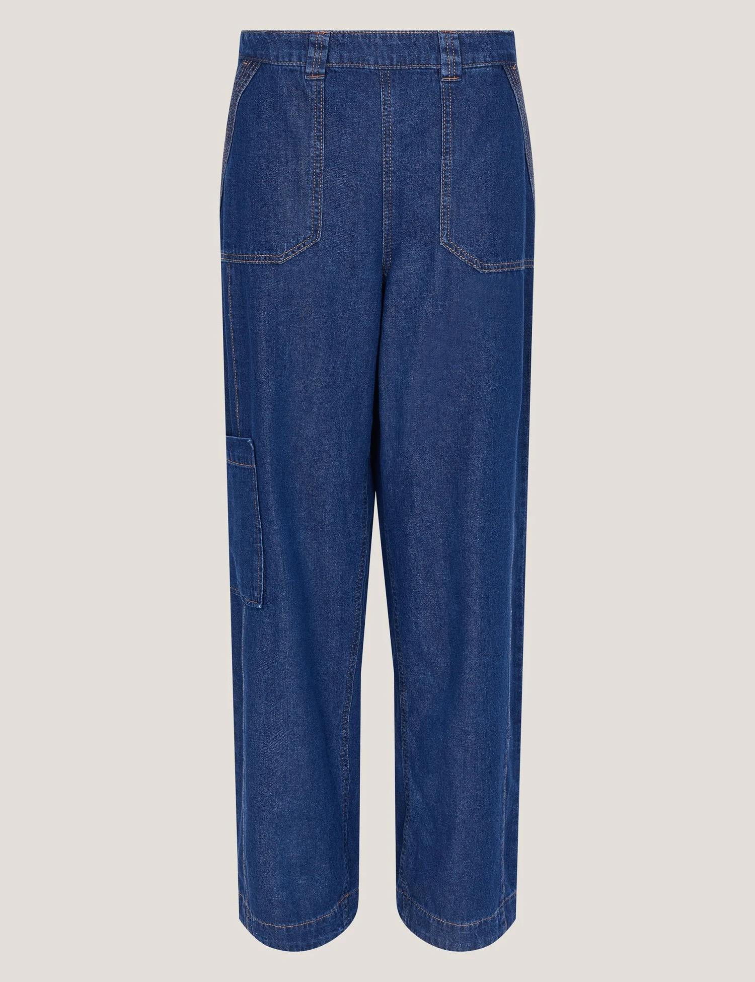 MONSOON Elasticated High Waisted Straight Leg Jeans 2 MONSOON Elasticated High Waisted Straight Leg Jeans - Image 2