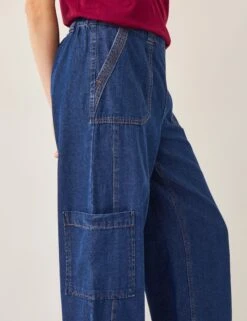 MONSOON Elasticated High Waisted Straight Leg Jeans 14 MONSOON Elasticated High Waisted Straight Leg Jeans -Marksandspencer Sale Store Elasticated High Waisted Straight Leg Jeans 4