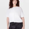 Sweaty Betty Essential Cotton Rich Crew Neck Crop T-Shirt -Marksandspencer Sale Store Essential Cotton Rich Crew Neck Crop T Shirt