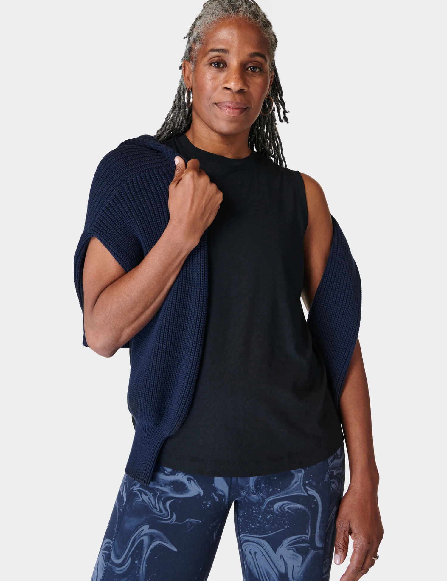 Sweaty Betty Essential Cotton Rich Crew Neck Vest Top 3 Sweaty Betty Essential Cotton Rich Crew Neck Vest Top - Image 3