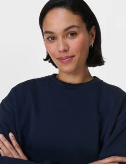 Sweaty Betty Explore More Cotton Rich Longline Sweatshirt -Marksandspencer Sale Store Explore More Cotton Rich Longline Sweatshirt 5