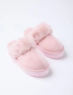 Faux Fur Lined Platform Mule Slippers -Marksandspencer Sale Store Faux Fur Lined Platform Mule Slippers 2