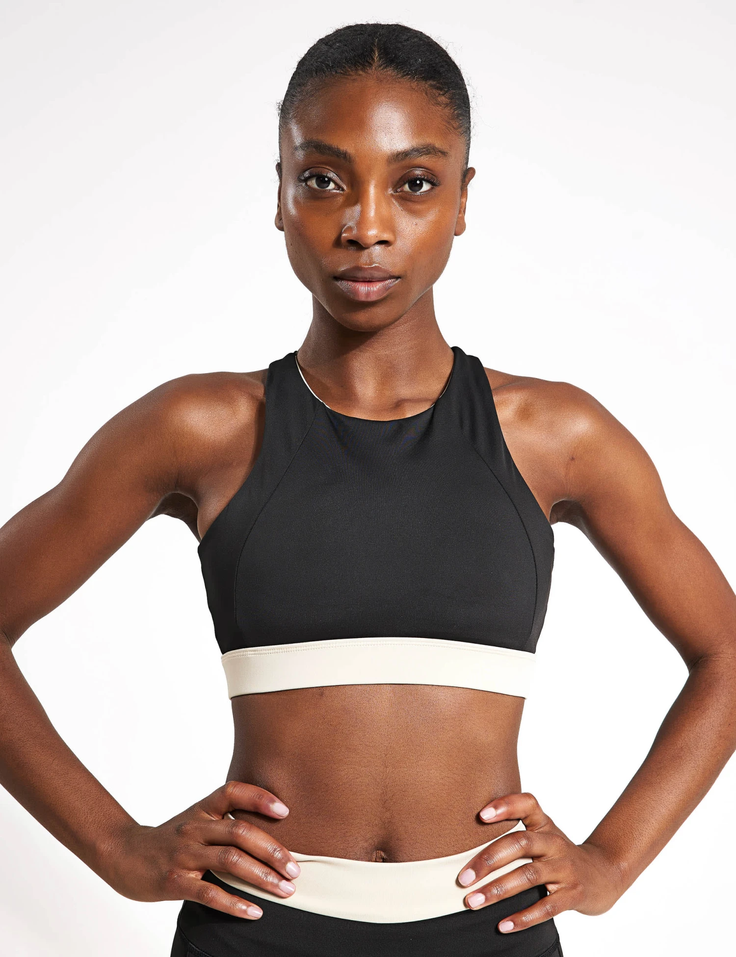 Born Fiorella Crew Neck Cross Back Crop Top 1 Born Fiorella Crew Neck Cross Back Crop Top