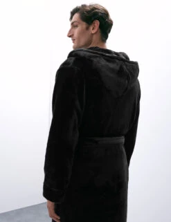 Fleece Supersoft Hooded Dressing Gown -Marksandspencer Sale Store Fleece Supersoft Hooded Dressing Gown 5