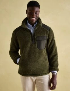Joules Fleece Textured Half Zip Jumper
