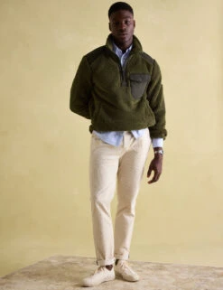 Joules Fleece Textured Half Zip Jumper -Marksandspencer Sale Store Fleece Textured Half Zip Jumper 4