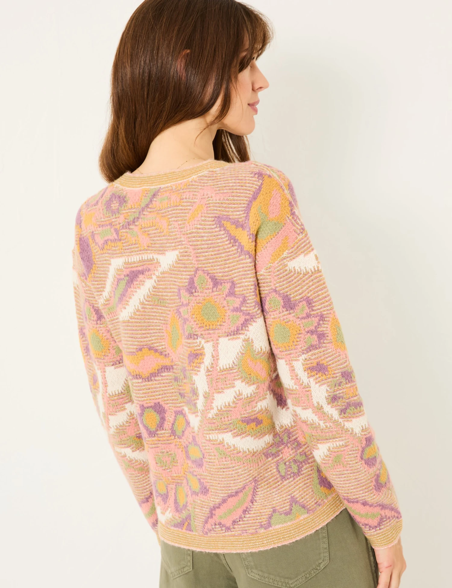 Floral Crew Neck Jumper With Wool 3 Floral Crew Neck Jumper With Wool - Image 3