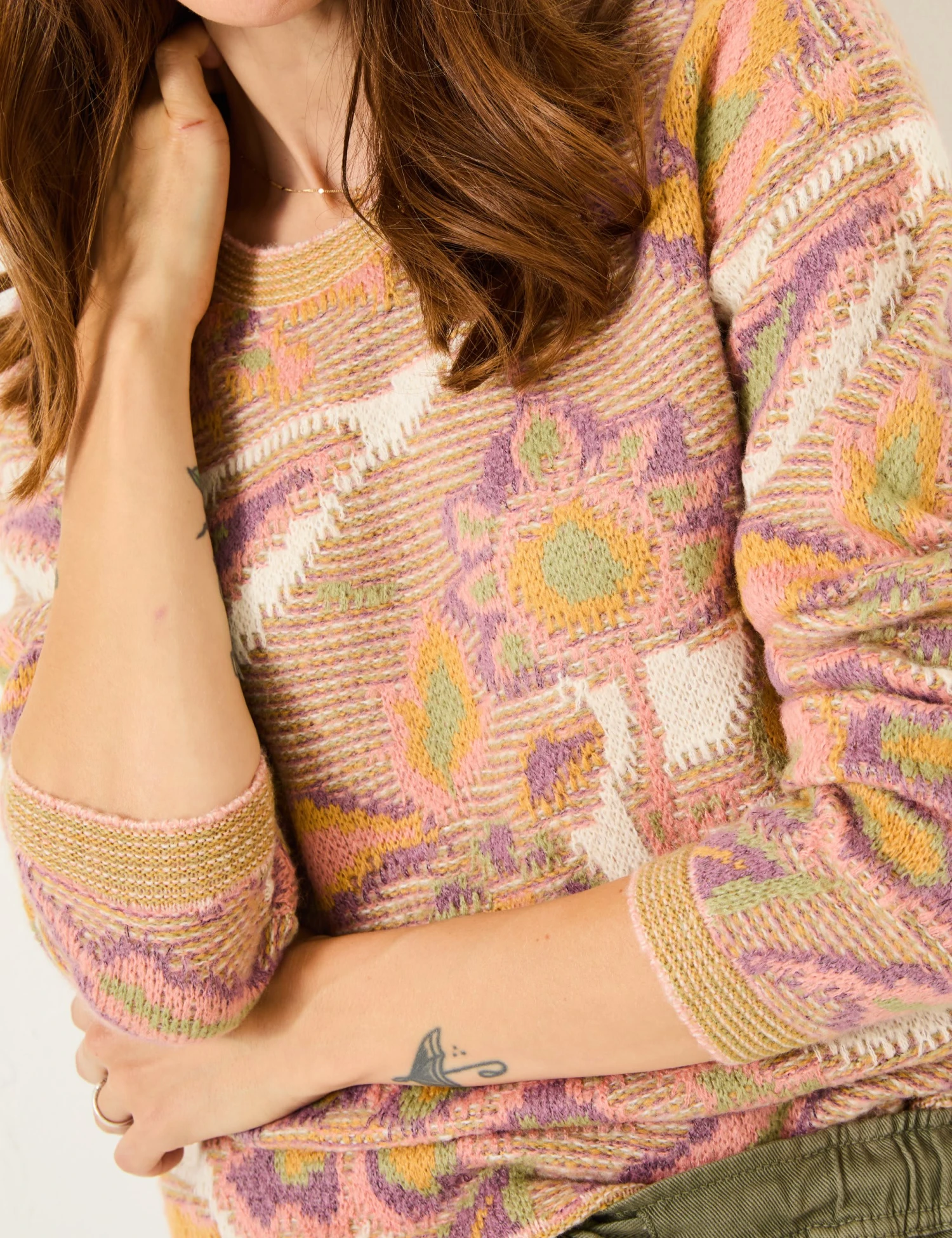 Floral Crew Neck Jumper With Wool 4 Floral Crew Neck Jumper With Wool - Image 4