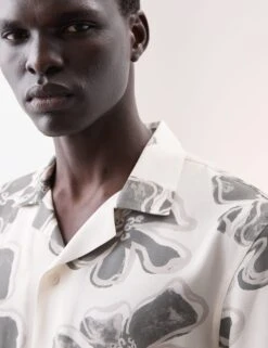 Floral Cuban Collar Shirt -Marksandspencer Sale Store Floral Cuban Collar Shirt 3