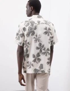 Floral Cuban Collar Shirt -Marksandspencer Sale Store Floral Cuban Collar Shirt 5