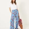 Floral Elasticated Waist Palazzo Trousers -Marksandspencer Sale Store Floral Elasticated Waist Palazzo Trousers