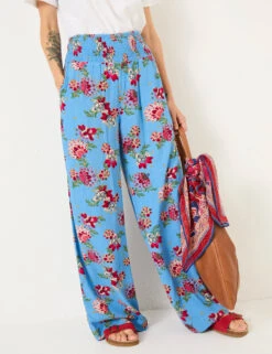 Floral Elasticated Waist Palazzo Trousers -Marksandspencer Sale Store Floral Elasticated Waist Palazzo Trousers 2